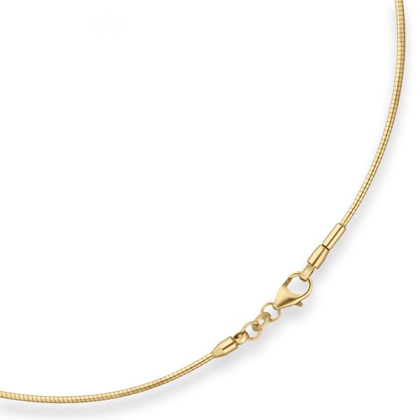 1.2mm Halsreif Omegakette Tondakette aus 585 Gelbgold 42cm