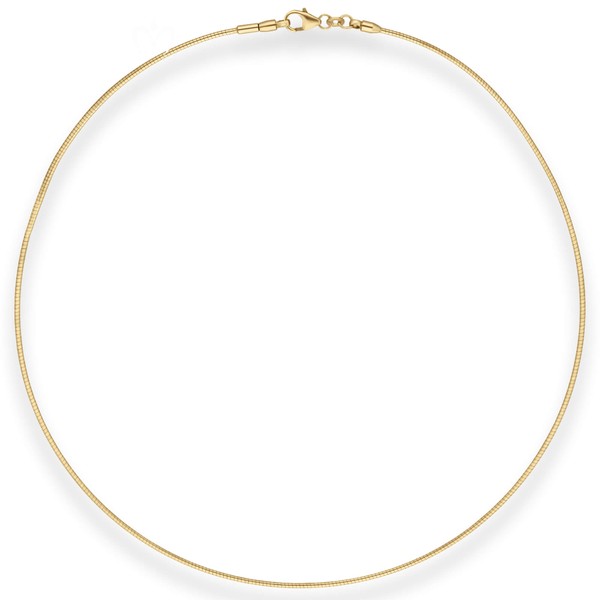 1.2mm Halsreif Omegakette Tondakette aus 585 Gelbgold 42cm