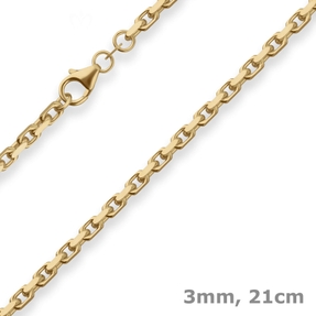3mm Armband Ankerkette diamantiert Armschmuck aus 333 Gold Gelbgold 21cm 3mm Armband Ankerkette diamantiert Armschmuck aus 333 Gold Gelbgold 21cm