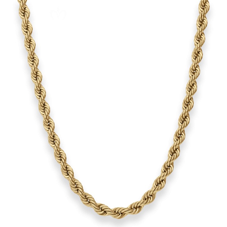 5.4mm Kordelkette hohl aus 585 Gelbgold 50cm