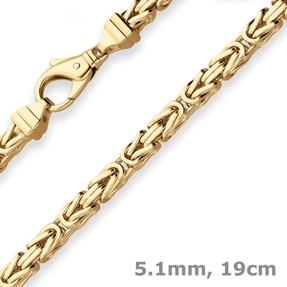 5,1mm Armband Königskette Armschmuck aus 585 Gold Gelbgold 19cm