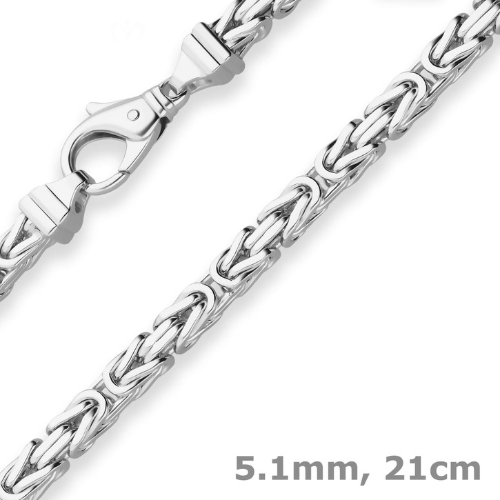 5.1mm Armband Königskette aus 925 Silber 21cm
