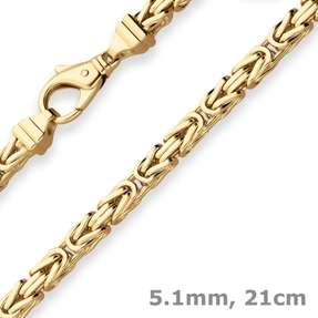 5,1mm Armband Königskette Armschmuck aus 585 Gold Gelbgold 21cm