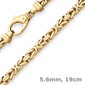 5,6mm Armband Königskette Armschmuck aus 585 Gold Gelbgold 19cm