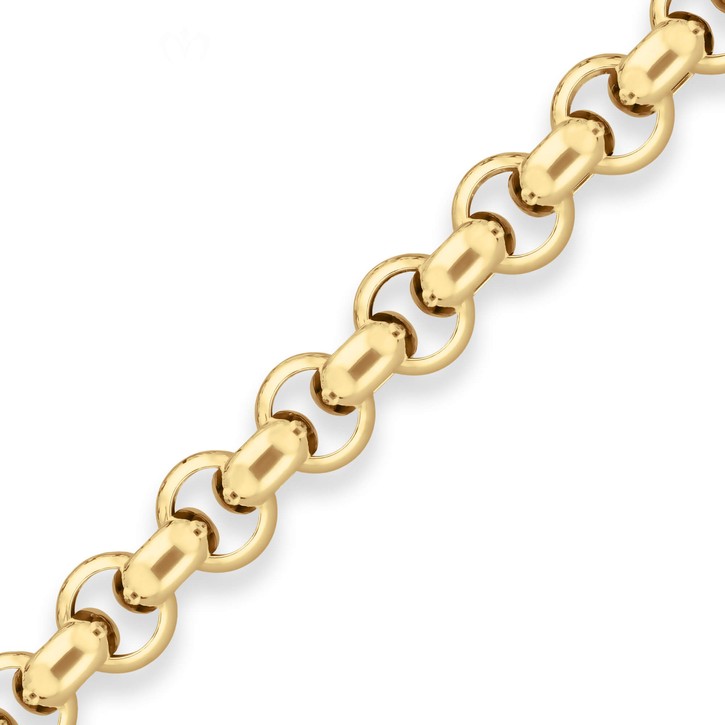 9.4mm Erbskette aus 585 Gelbgold 60cm