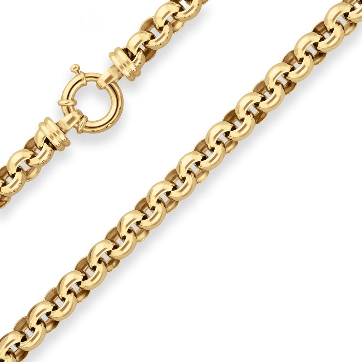 9.4mm Erbskette aus 585 Gelbgold 60cm