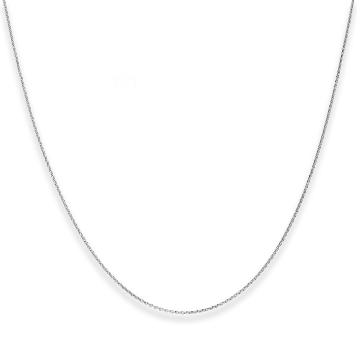 1.1mm Rund-Ankerkette aus 375 Weißgold 38cm