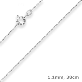 1,1mm Rund-Ankerkette Goldkette Collier Halskette aus 375 Gold Weißgold 38cm