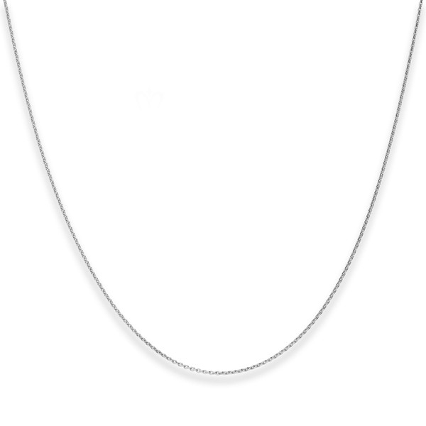 1.1mm Rund-Ankerkette aus 375 Weißgold 38cm
