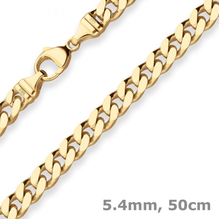 5.4mm Panzerkette aus 585 Gelbgold 50cm