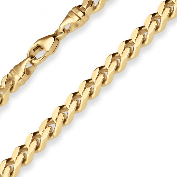 5.4mm Panzerkette aus 585 Gelbgold 50cm