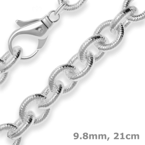 9,8mm Armband Ankerkette gerieft Silberarmband Armschmuck aus 925 Silber 21cm 9,8mm Armband Ankerkette gerieft Silberarmband Armschmuck aus 925 Silber 21cm