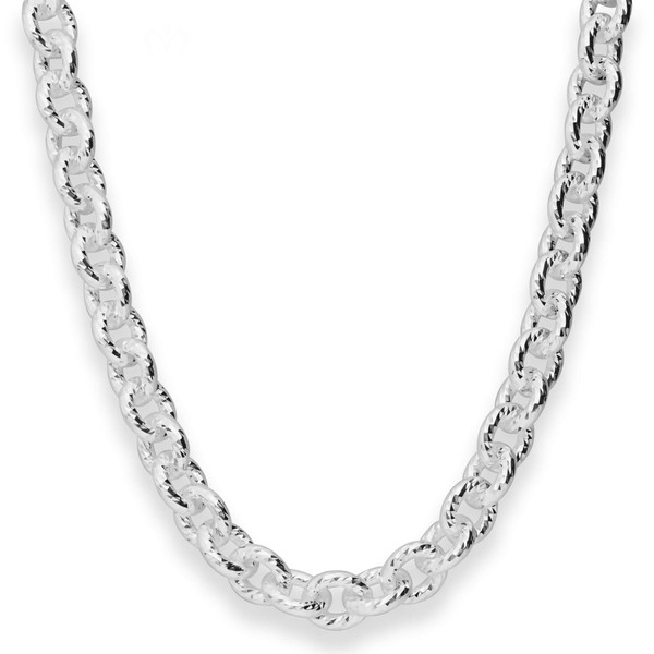 9.8mm Ankerkette gerieft aus 925 Silber 45cm