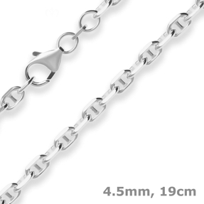4,5mm Armband Ankerkette-Steg Silberarmband Armschmuck aus 925 Silber 19cm 4,5mm Armband Ankerkette-Steg Silberarmband Armschmuck aus 925 Silber 19cm