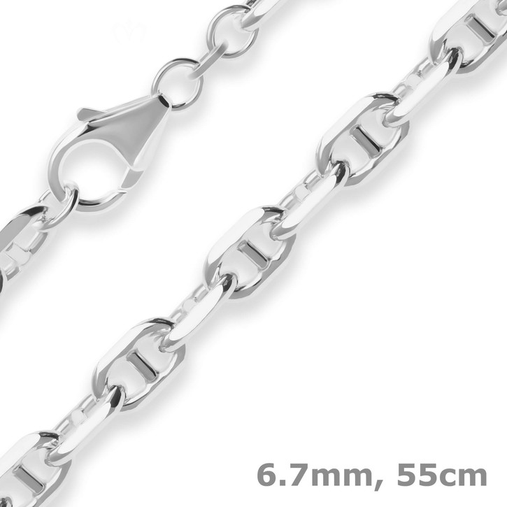 6.7mm Ankerkette-Steg aus 925 Silber 55cm