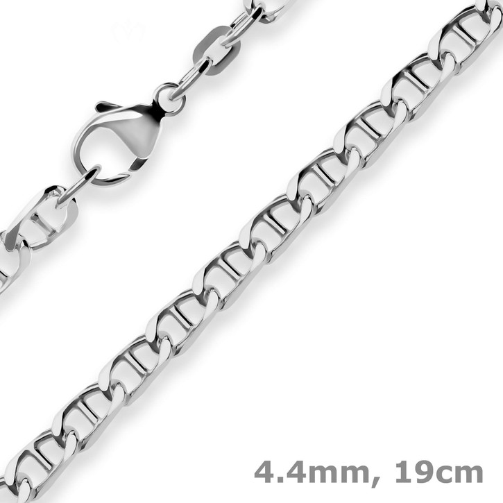 4.4mm Armband aus 925 Silber rhodiniert 19cm