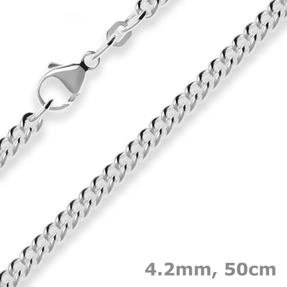 4,2mm Panzerkette rund Silberkette Collier Halskette aus 925 Silber 50cm
