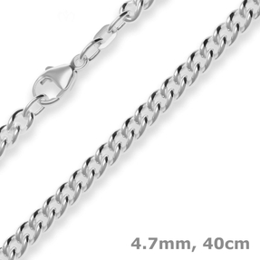 4,7mm Panzerkette rund Silberkette Collier Halskette aus 925 Silber 40cm 4,7mm Panzerkette rund Silberkette Collier Halskette aus 925 Silber 40cm