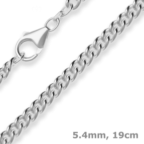 5,4mm Armband Panzerkette rund Silberarmband Armschmuck aus 925 Silber 19cm