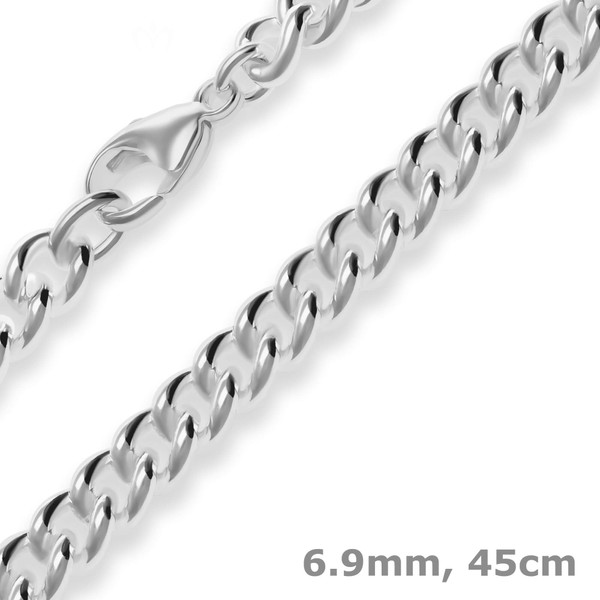 6.9mm Panzerkette rund aus 925 Silber 45cm