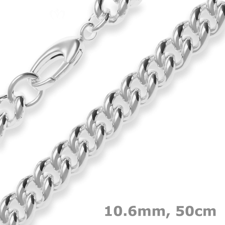 10.6mm Panzerkette rund aus 925 Silber 50cm