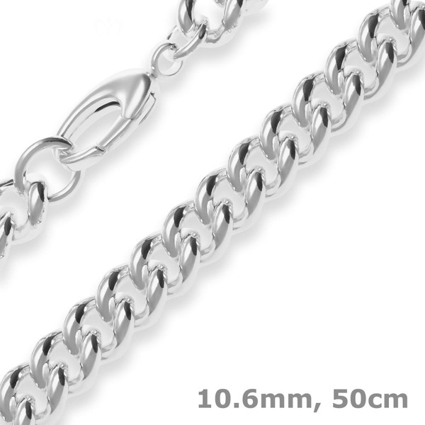 10.6mm Panzerkette rund aus 925 Silber 50cm