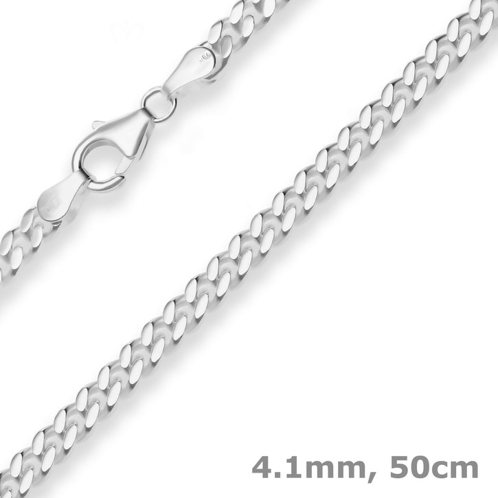 4.1mm Panzerkette aus 925 Silber 50cm
