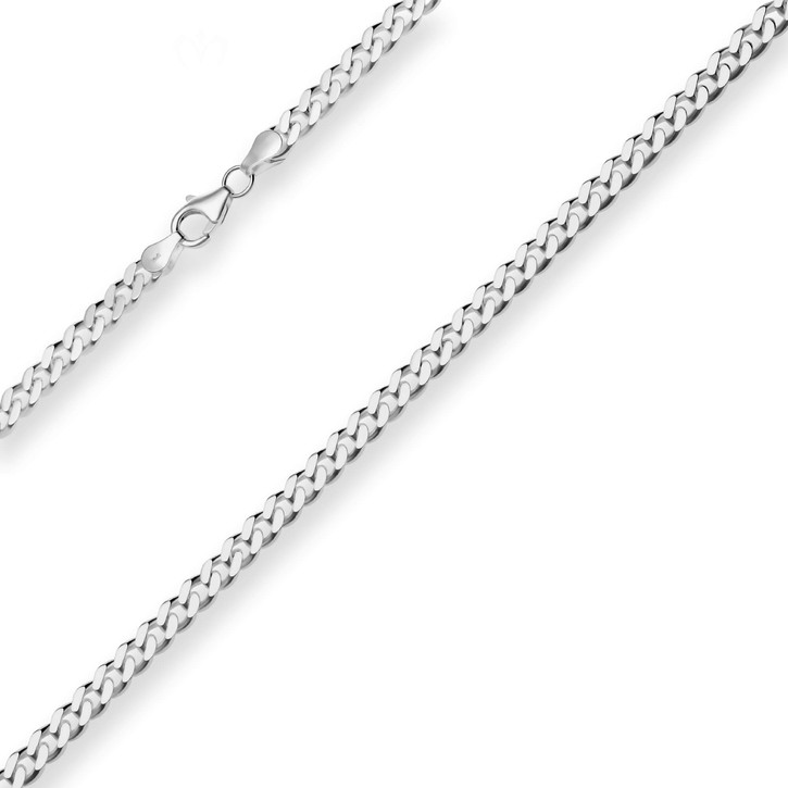 4.7mm Panzerkette aus 925 Silber rhodiniert 60cm