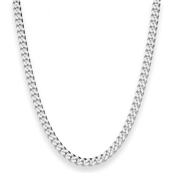 4.7mm Panzerkette aus 925 Silber rhodiniert 60cm