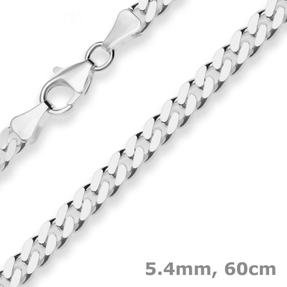 5,4mm Panzerkette Silberkette Collier Halskette aus 925 Silber 60cm