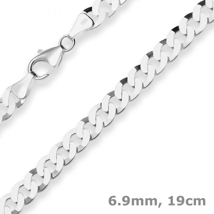 6.9mm Armband Panzerkette aus 925 Silber 19cm