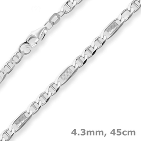 4,3mm Collier Halskette aus 925 Silber 45cm