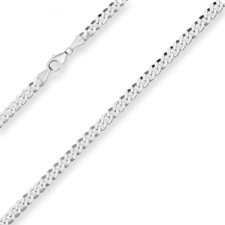 5.7mm Panzerkette aus 925 Silber 50cm