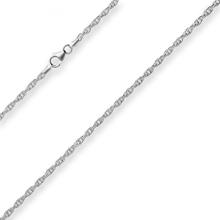3mm Doppelankerkette aus 925 Silber rhodiniert 45cm