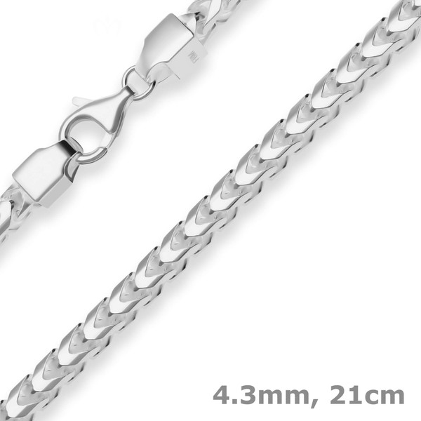 4.3mm Armband Fuchsschwanzkette aus 925 Silber 21cm