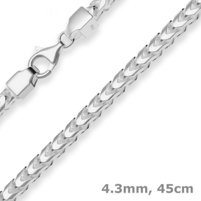 4,3mm Fuchsschwanzkette Silberkette Collier Halskette aus 925 Silber 45cm