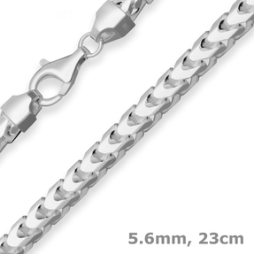 5,6mm Armband Fuchsschwanzkette Silberarmband Armschmuck aus 925 Silber 23cm
