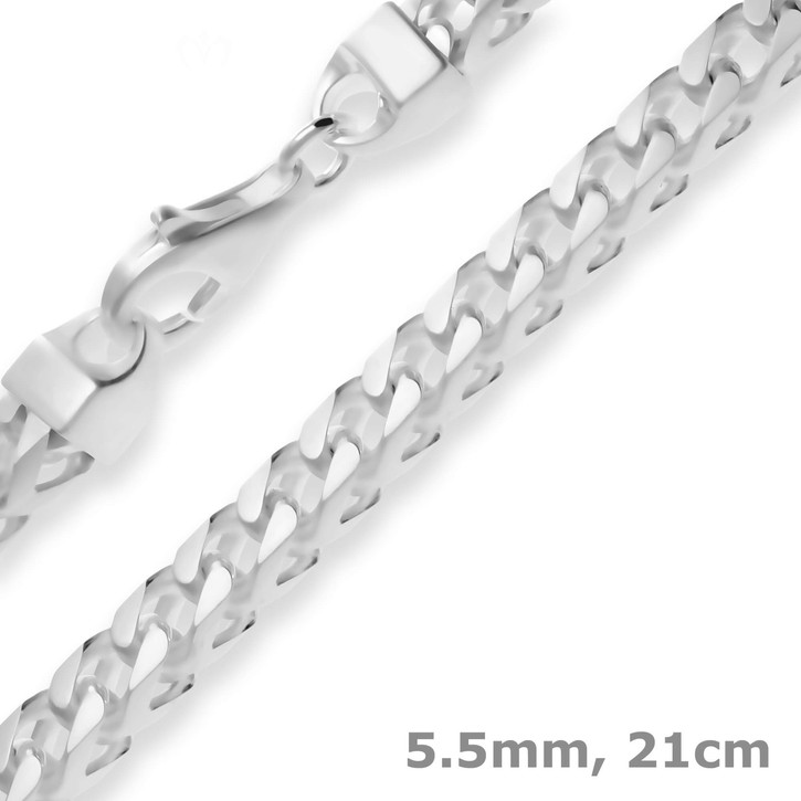 5.5mm Armband Fuchsschwanzkette aus 925 Silber 21cm