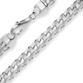 5,5mm Fuchsschwanzkette Collier Halskette aus 925 Silber rhodiniert matt 45cm