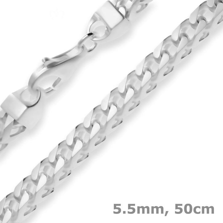 5.5mm Fuchsschwanzkette aus 925 Silber 50cm