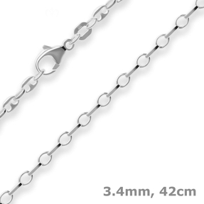 3,4mm Schiffsankerkette Silberkette Collier Halskette aus 925 Silber 42cm