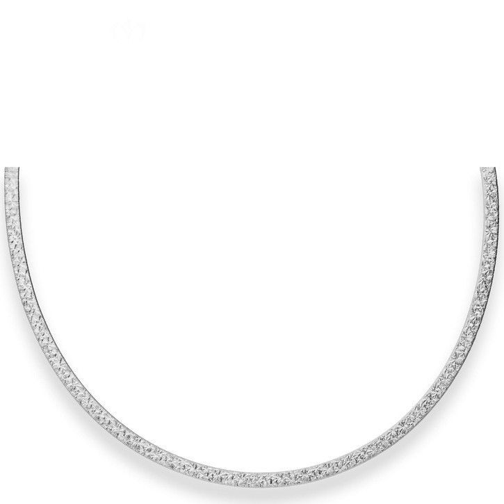 4.2mm Fantasiekette aus 925 Silber rhodiniert 45cm