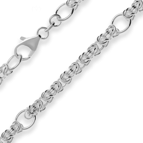 4mm Fantasiekette Silberkette Collier Halskette aus 925 Silber 47cm