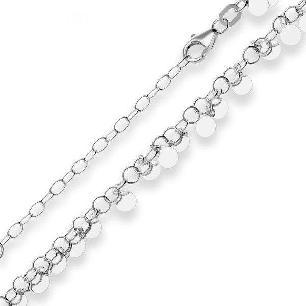 3mm Fantasiekette aus 925 Silber rhodiniert 38cm