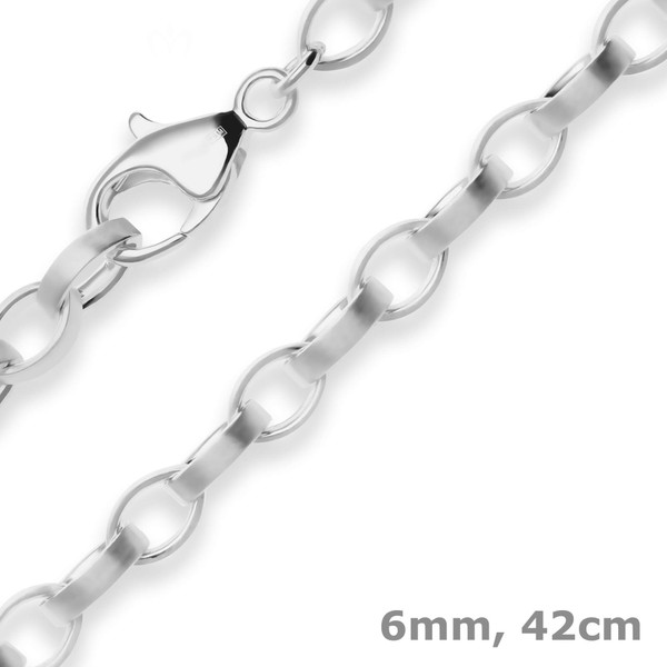 6mm Nautica-Kette aus 925 Silber 42cm