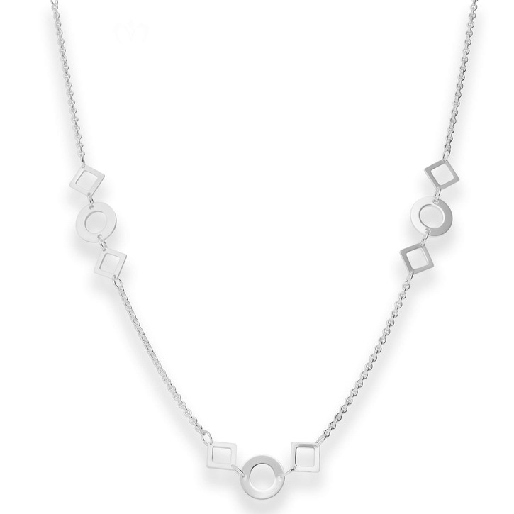 1.2mm Fantasiekette Kreise und Rauten aus 925 Silber 60cm