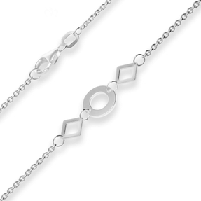 1,2mm Fantasiekette Collier Kreise und Rauten Halskette aus 925 Silber 60cm