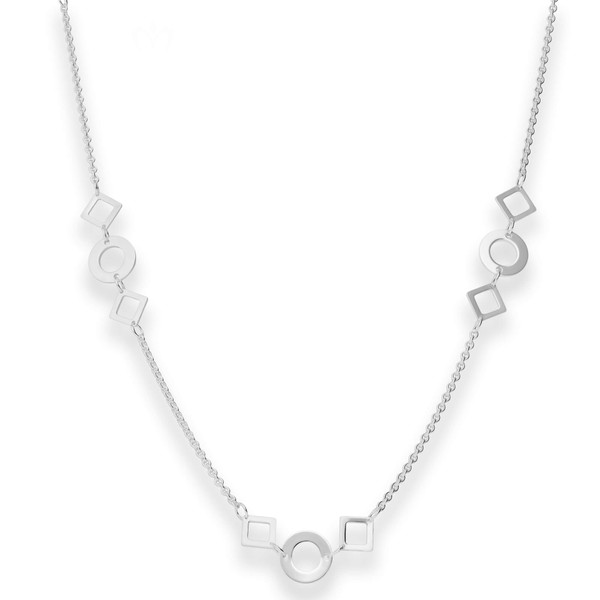 1.2mm Fantasiekette Kreise und Rauten aus 925 Silber 60cm