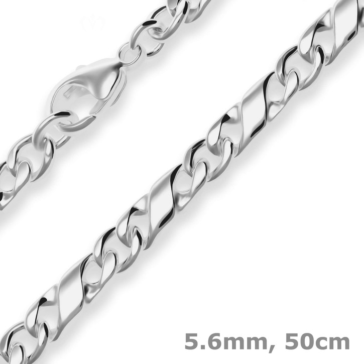 5.6mm Dollarkette aus 925 Silber 50cm