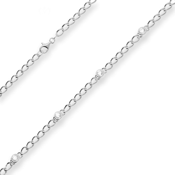 4mm Panzerkette weit aus 925 Silber 45cm